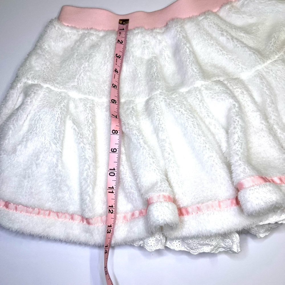 Faux Fur Lolita Coquette Style White & Pink Skirt w/ Built-In Shorts Rare - Picture 11 of 11